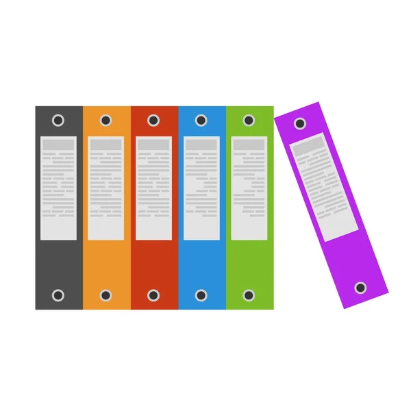 Binders office folder ring icon file vector. Papel de documento blan — Vetor de Stock