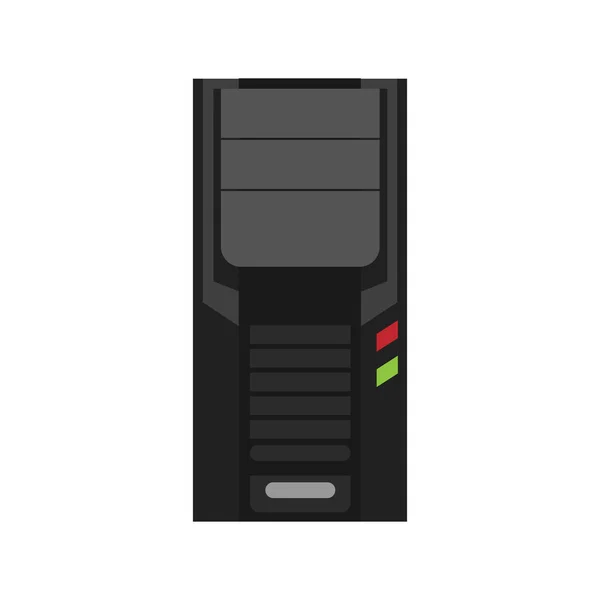 Počítač případu vektorové ikony Pc desktopu věž. Technologie serveru sy — Stockový vektor