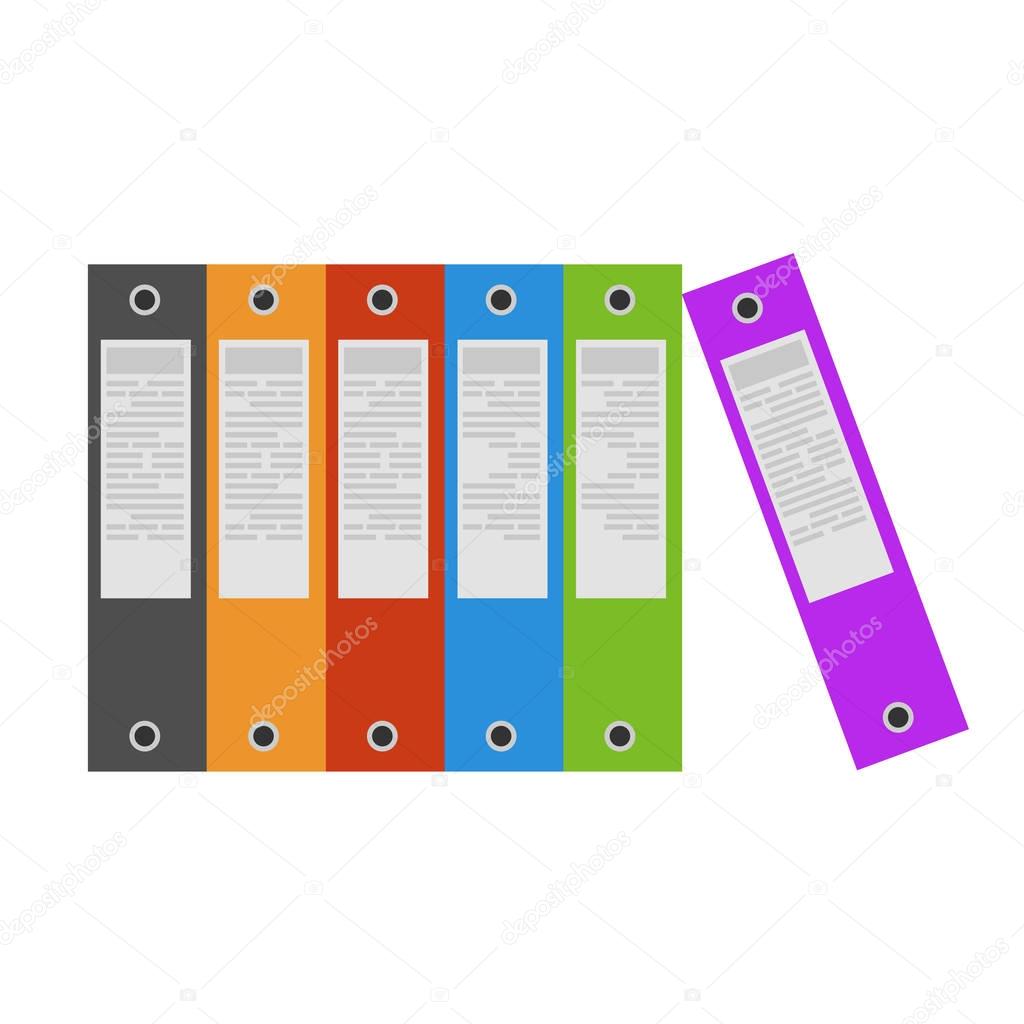 Binders office folder ring icon file vector. Document paper blan