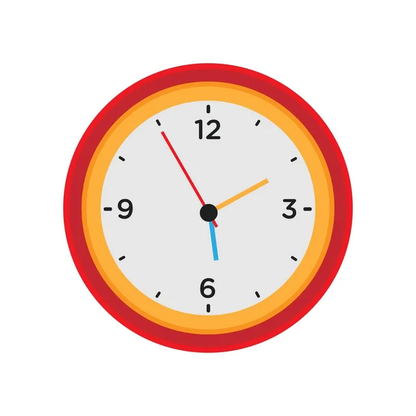 Reloj vector de pared redonda tiempo aislado icono blanco. Reloj hora ilustración círculo minuto negro clásico oficina puntero — Archivo Imágenes Vectoriales
