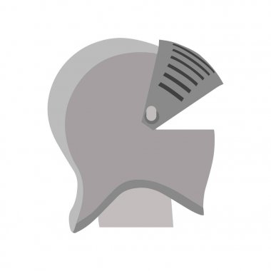 Kask şövalye vektör zırh Ortaçağ illüstrasyon izole. Kalkan savaşçı simgesi askeri tasarım