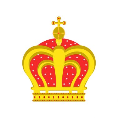 Taç vektör Kral Kraliçe izole simgesi Kraliyet tasarım. Sembol illüstrasyon lüks Prenses takı
