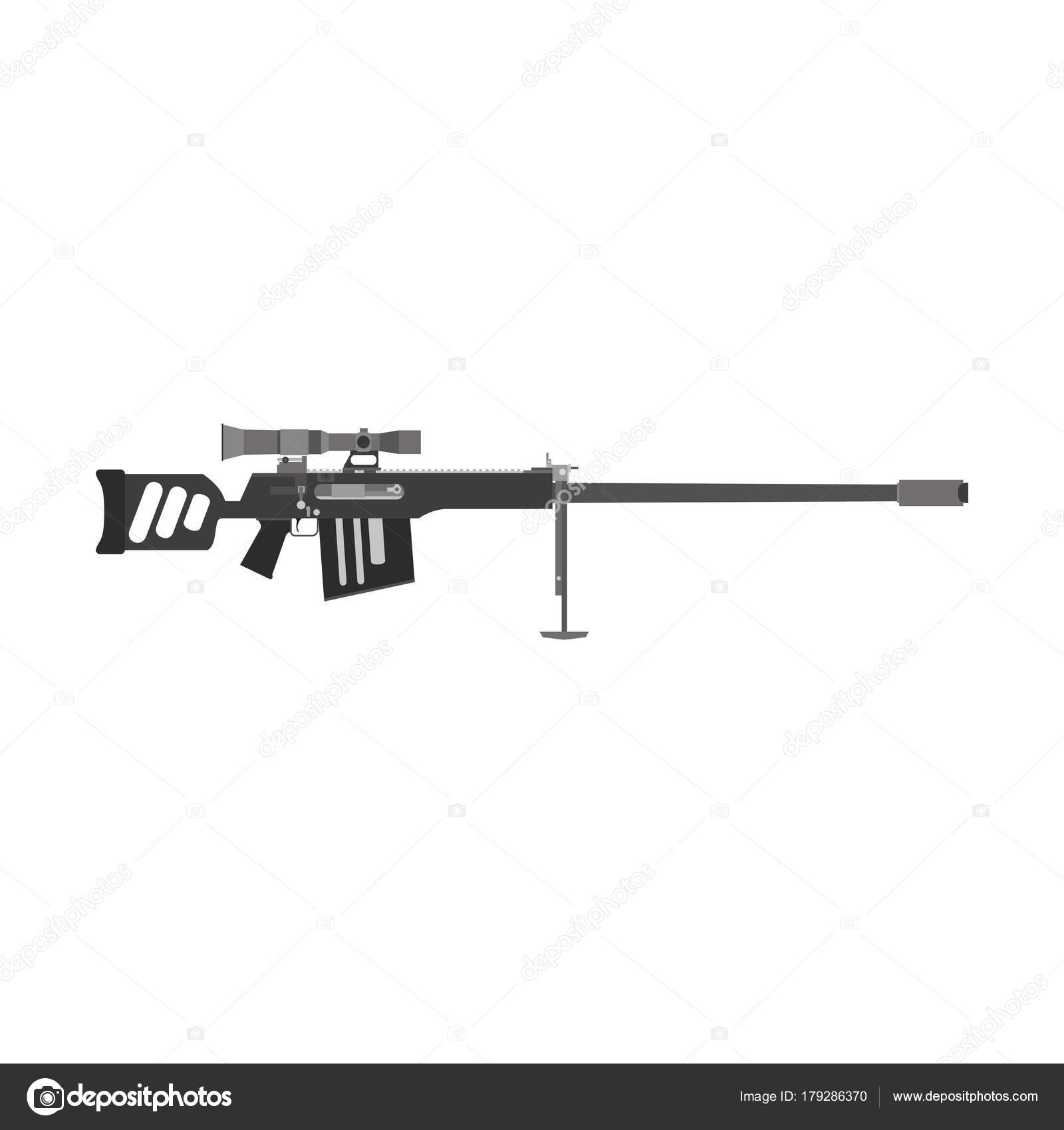 sniper rifle arma exército ilustração vetorial arma de fogo