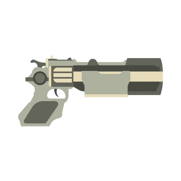 Pistola futurista arma vector ilustración blaster juego láser espacio — Vector de stock