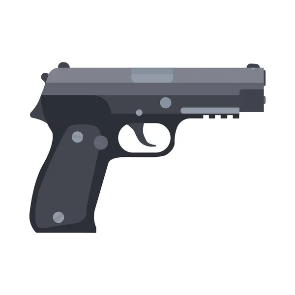 Pistola mão vetor ilustração pistola pistola arma isolada silhueta — Vetor de Stock