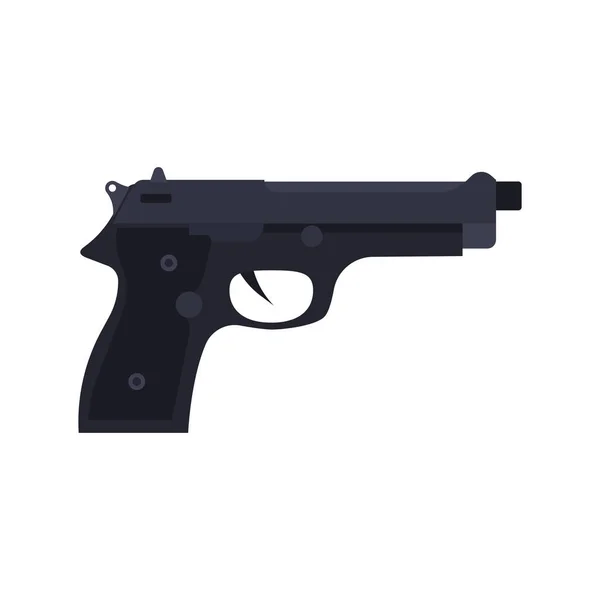 Pistolet de police vecteur icône pistolet illustration arme de poing isolé — Image vectorielle