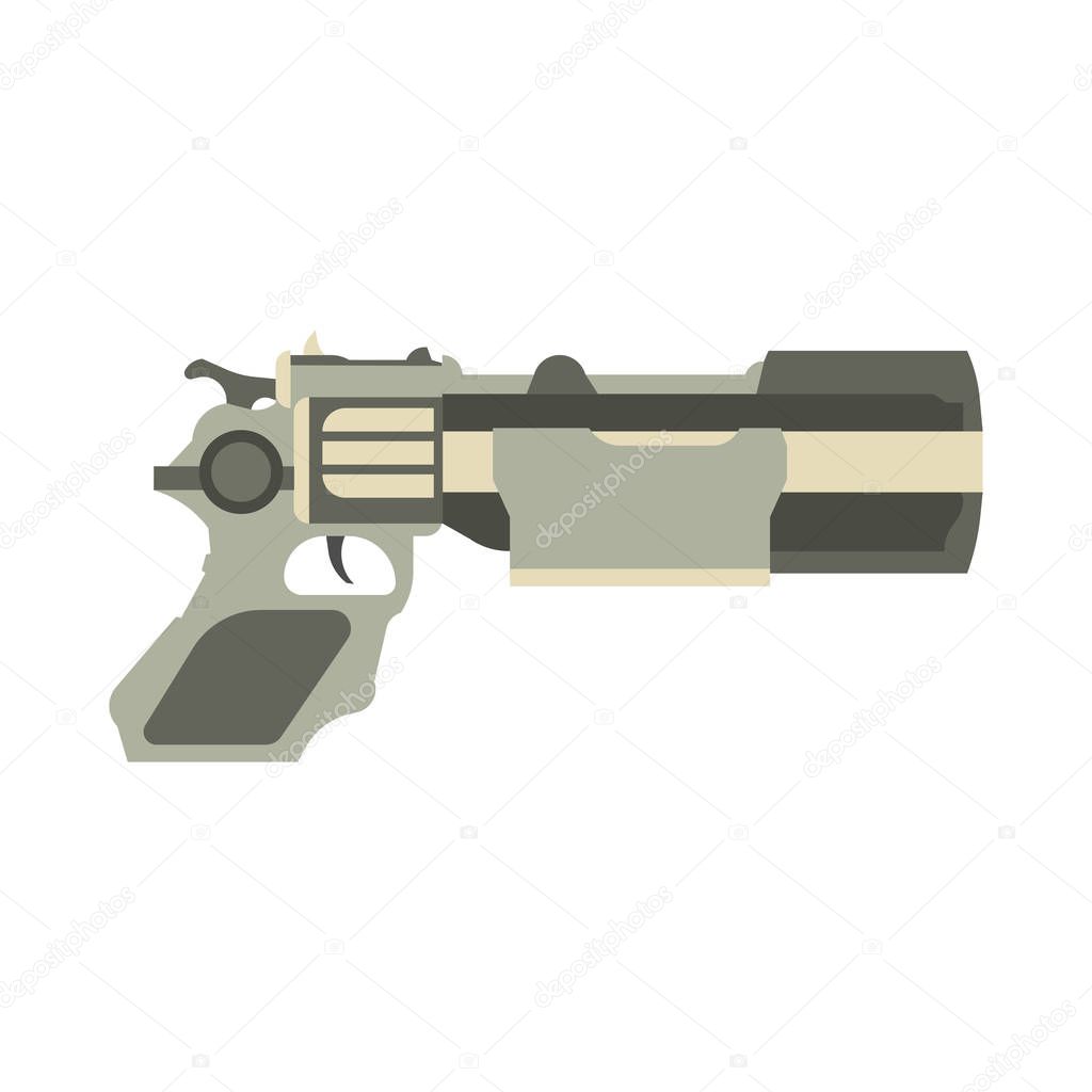 Gun futuristic weapon vector illustration blaster game laser space