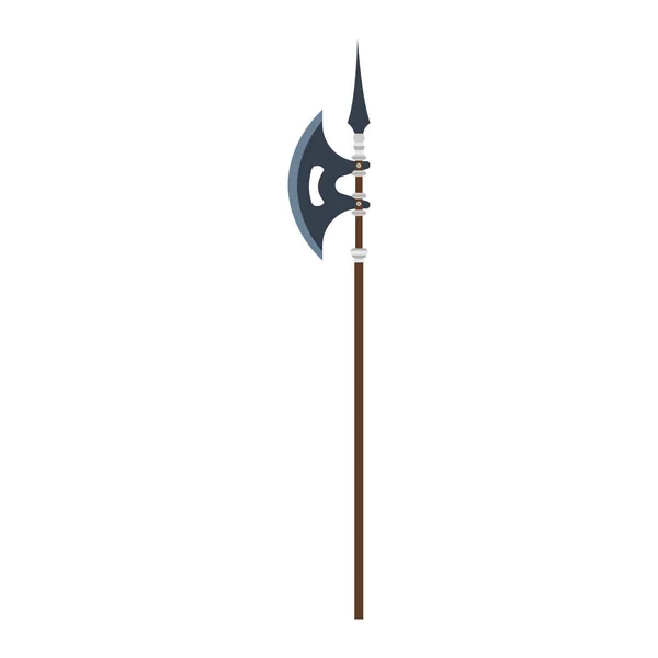 Vektor poleaxe vapen medeltida illustration ikonen isolerade symbol — Stock vektor