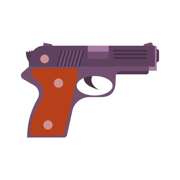 Gun vector illustration pistol handgun isolated icon white weapon — Stock Vector