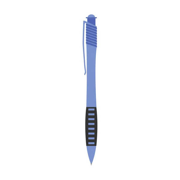 Penna a sfera isolato vettore bianco blu illustrazione sfondo — Vettoriale Stock