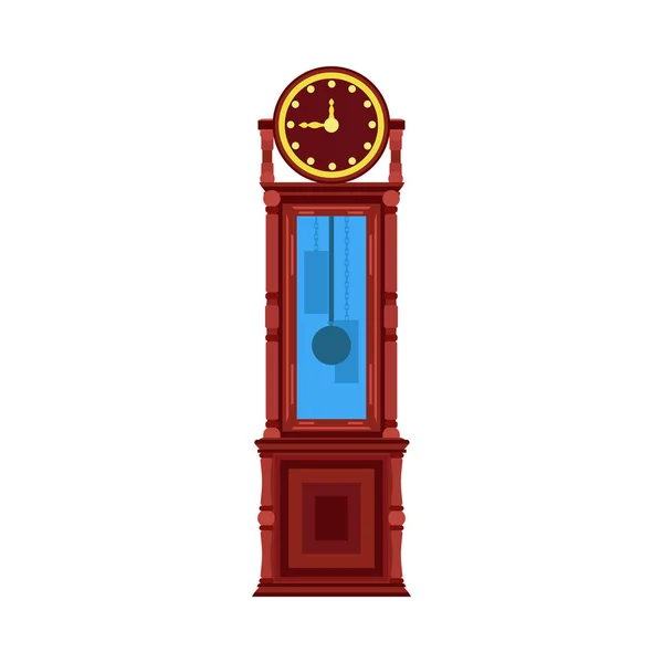 钟表插图复古地板室内古董家具房 — 图库矢量图片