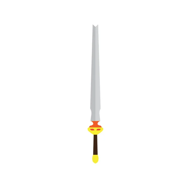 Espada aislada vector ilustración medieval arma caballero de acero . — Vector de stock