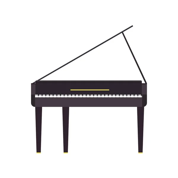 Piano gran vector música ilustración instrumento negro musical i — Vector de stock