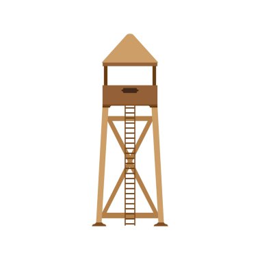 Gözlem simge yazı vektör çizim arka plan kule. Cankurtaran