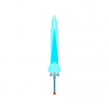 Mavi kılıç vektör oyun silah. Düz illüstrasyon izole