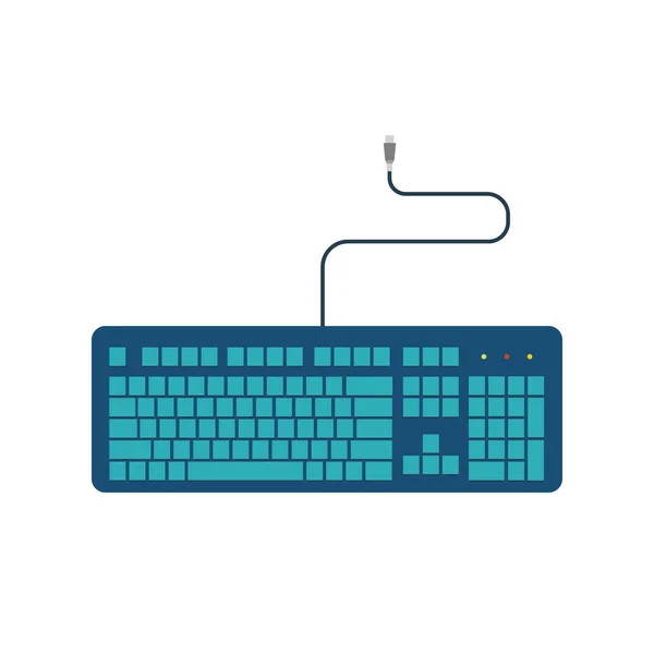 Beyaz arka plan üzerinde izole simge basit düz klavye vektör çizim tasarım — Stok Vektör