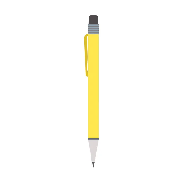 Illustration plate vectorielle stylo jaune isolée sur fond blanc — Image vectorielle