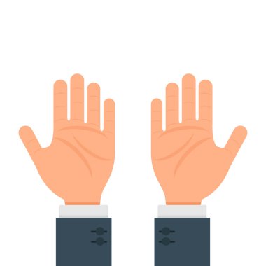 Beyaz arka plan üzerinde izole el jest vektör düz illüstrasyon tasarımı