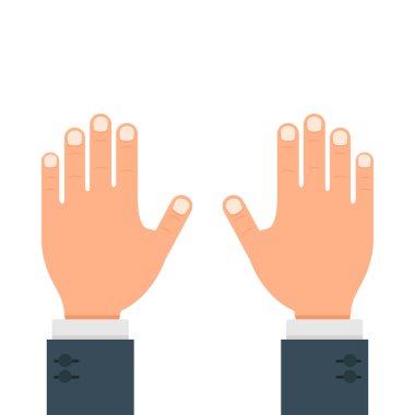 Beyaz arka plan üzerinde izole el jest vektör düz illüstrasyon tasarımı