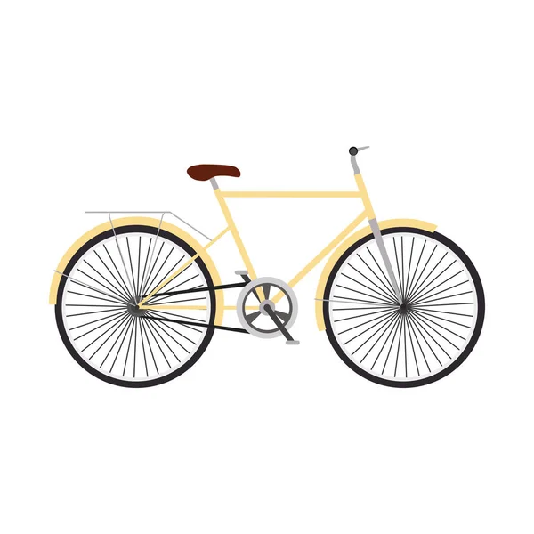 Design de ilustração plana vetorial de bicicleta retro amarela . — Vetor de Stock