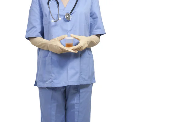 Doktor analiz kapsayıcı tutan eldiven