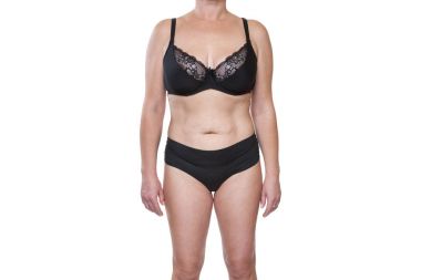 İç çamaşırı tombul kadın vücut