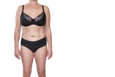 İç çamaşırı tombul kadın vücut