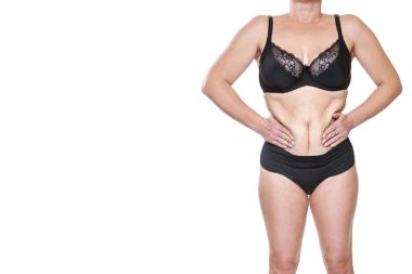 Tombul kadın sıkma göbek