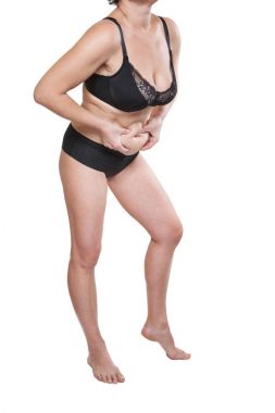 Tombul kadın sıkma göbek