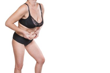 Tombul kadın sıkma göbek