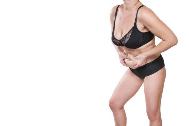 Tombul kadın sıkma göbek