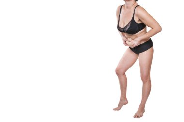 Tombul kadın sıkma göbek