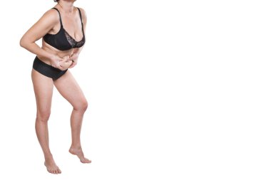 Tombul kadın sıkma göbek