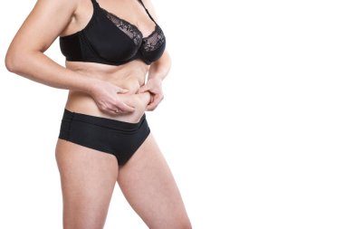 Tombul kadın sıkma göbek