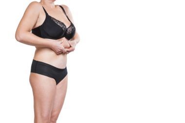 Tombul kadın sıkma göbek