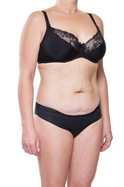 İç çamaşırı tombul kadın vücut