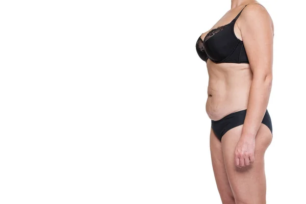 İç çamaşırı tombul kadın vücut