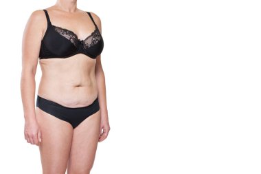 İç çamaşırı tombul kadın vücut