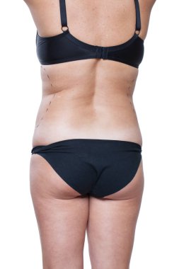 Tombul kadın bedeni marker ile kaplı