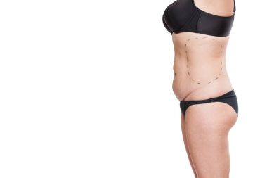 Tombul kadın bedeni marker ile kaplı