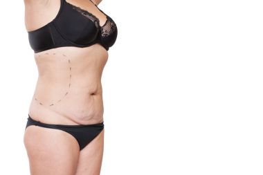 Tombul kadın bedeni marker ile kaplı