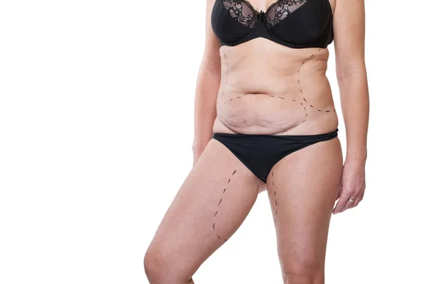 Tombul kadın bedeni marker ile kaplı