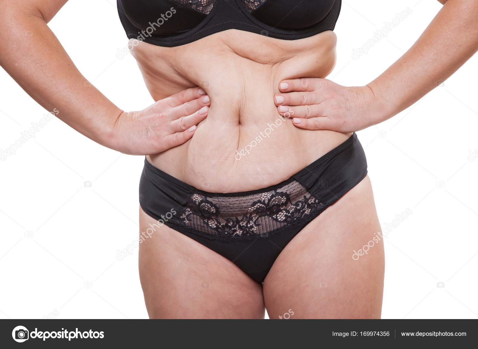 Woman in Underwear Presenting Something Stock Photo - Image of presenting,  belly: 27267928