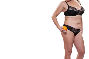 Tombul kadın holding turuncu