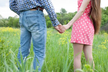 Çift ayakta alanında ve elele