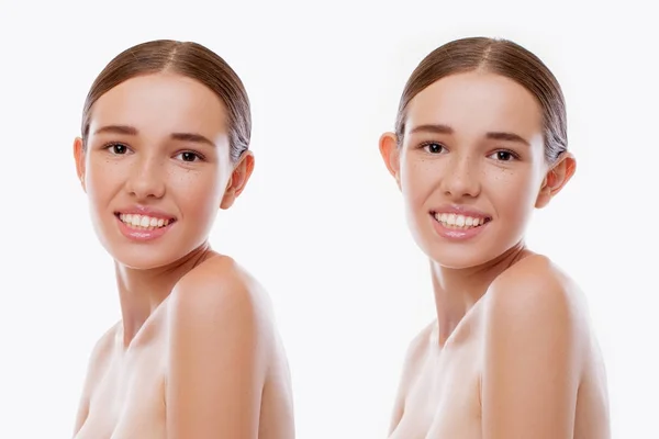 Önce ve sonra kadın Portreler