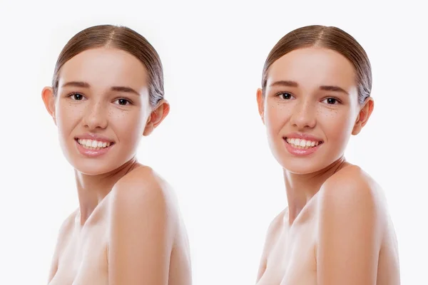 Önce ve sonra kadın Portreler