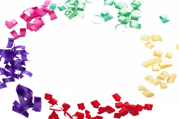 Frame van gekleurde confetti stukken — Stockfoto