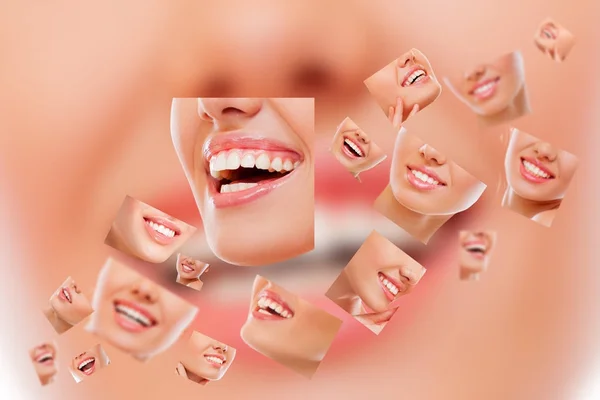 Kadın gülümsüyor, kolaj