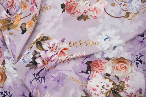 Exclusive Fabric Patterns Fabric Fashion Closeup Fabric Tapestry Flowers — Stock Photo, Image